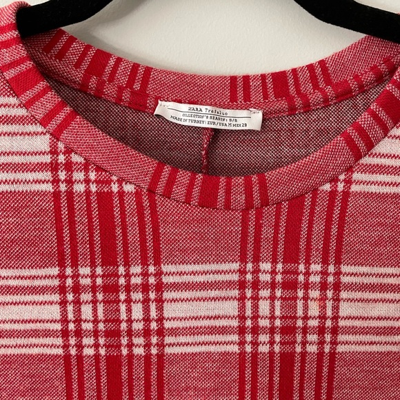 Zara NWOT Plaid Long Tee - Picture 4 of 5